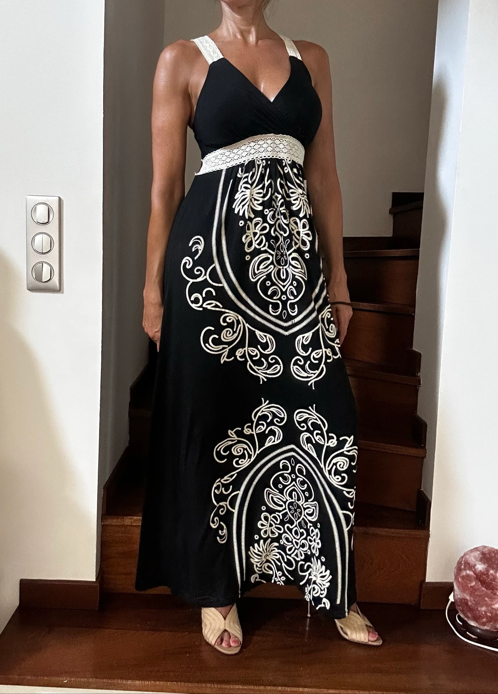 Long bohemian black & ecru dress – Size S/M – photo 11